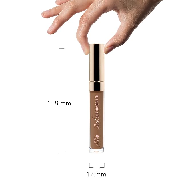 100% PURE 2nd Skin Concealer (Fruit Pigmented), Shade 7, Full Coverage, Lightweight, Liquid Concealer for Face, Under Eyes, Vegan Makeup (For Deep Skin w/Cool-Neutral Undertones) - 0.17 Fl Oz