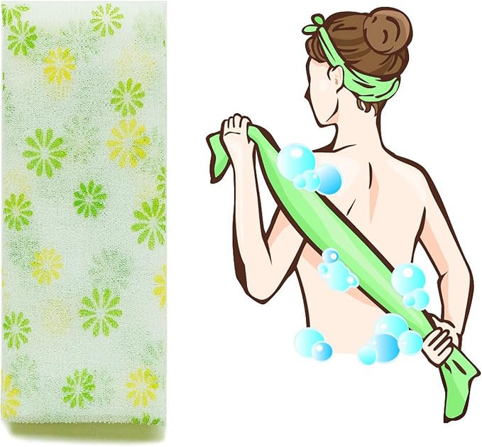Premium Large Back Scrubber (Floral-Green)