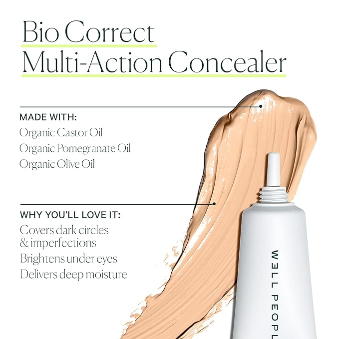 Well People Bio Correct Concealer, Full-coverage, Nourishing Liquid Concealer For Concealing & Correcting, Hydrating Formula, Vegan & Cruelty-free,16C