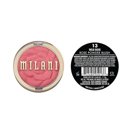 Milani Baked Blush, Powder Blush for Cheeks, Cruelty Free Makeup - Shape, Contour & Highlight Face for a Shimmery or Matte Finish -Wild Rose