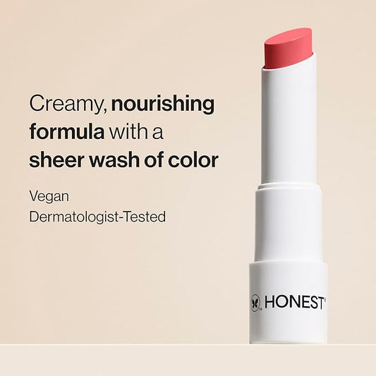 Honest Beauty Moisturizing Vegan Tinted Lip Balm | Antioxidant-rich Acai Extracts + Avocado Oil | Paraben Free + Cruelty Free | Summer Melon