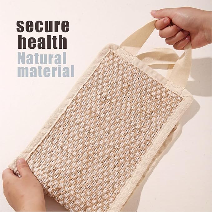 Natural Exfoliating Washcloth Towel, Cotton Line Net Sponge Exfoliate Body Scrub Sponge Bath Wash Cloth, Jute Shower Rags for Body Loofah Back Crubber for Shower for Men
