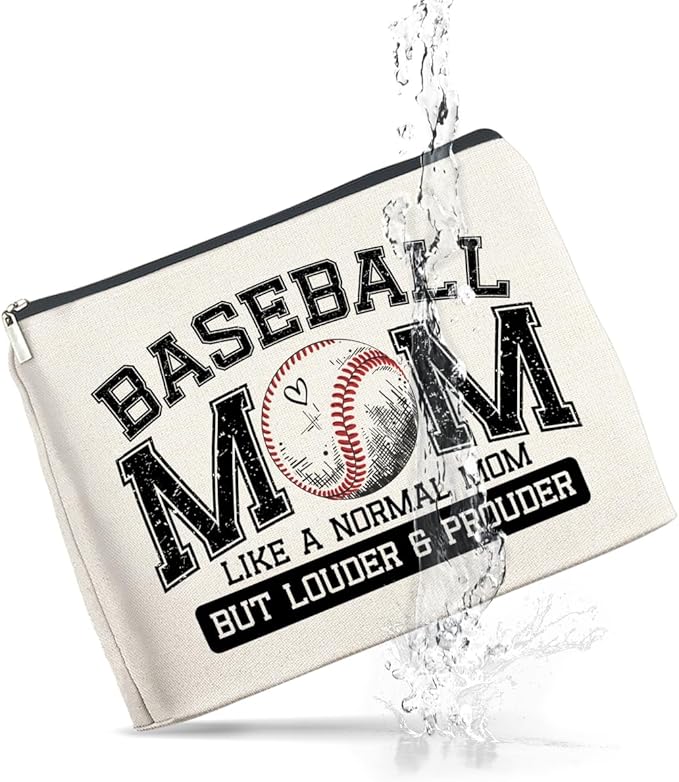 Baseball Mom Gifts for Women Makeup Bag Funny Baseball Mom Cosmetic Bag Zipper Makeup Pouch