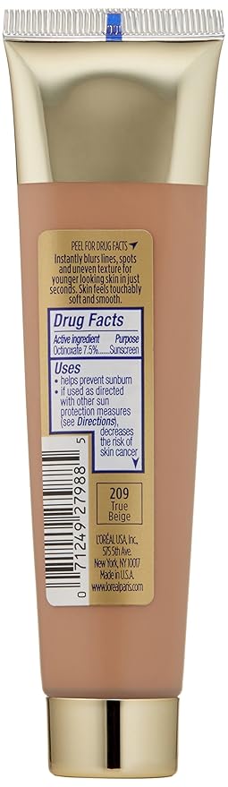 LβOrΓ©al Paris Visible Lift Blur Foundation, 209 True Beige, 1.3 Fluid Ounce