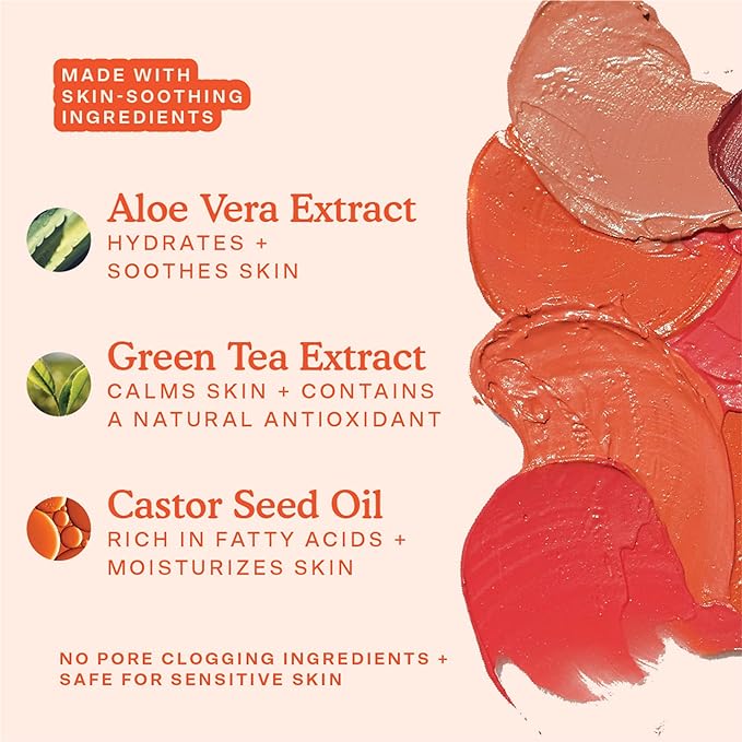 Tower 28 Beauty BeachPlease Cream Blush for Cheeks and Lips - Multi-Purpose Lip and Cheek Tint in Orange Blush - for Sensitive Skin β Color POWER HOUR, Luminous Finish