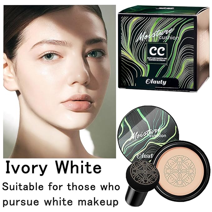 Mushroom Head Air Cushion CC Cream Foundation, BB Cream Concealer Lasting Makeup Foundation, Waterproof Oil Control Long-Lasting Nude Makeup, Even Skin Tone Primer