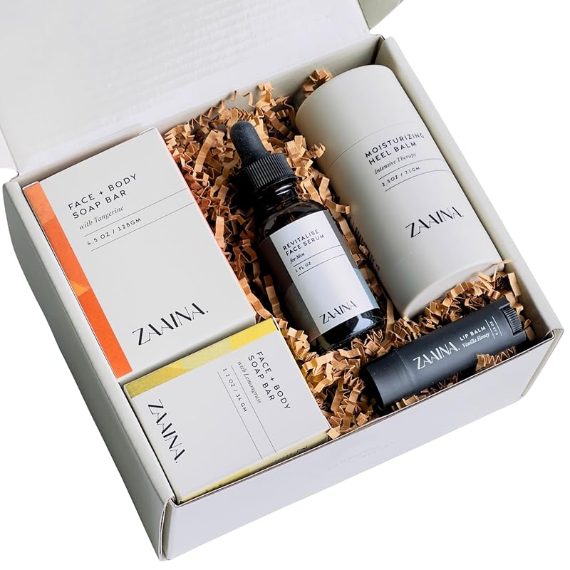 Men's Self Care Package, Father's Day Gifts for Men, Relaxation Spa Gift Set for Him - Luxury Natural Handmade Men Skin Care Kit, Unique Self Care Gift for Men by ZAAINA