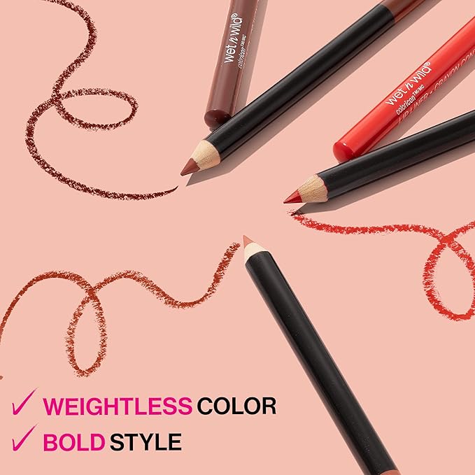 wet n wild Lip Liner Pencil Dark Brown Chestnut & Eyeliner Pencil Simma Brown Now! (2-Piece Makeup Bundle)