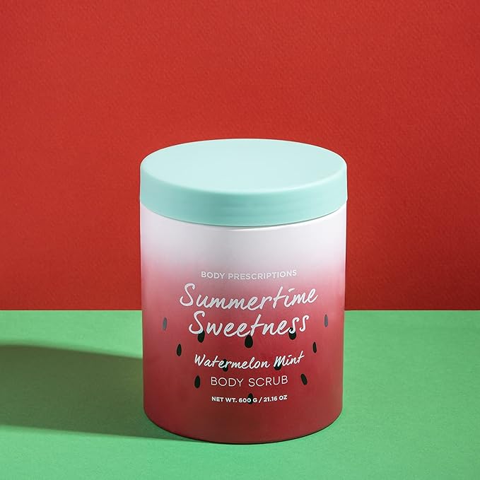 Body Prescriptions Exfoliating Body Scrub β Body Cleanser for Nourished, Ultra-Smooth Skin, Minty Watermelon Bliss