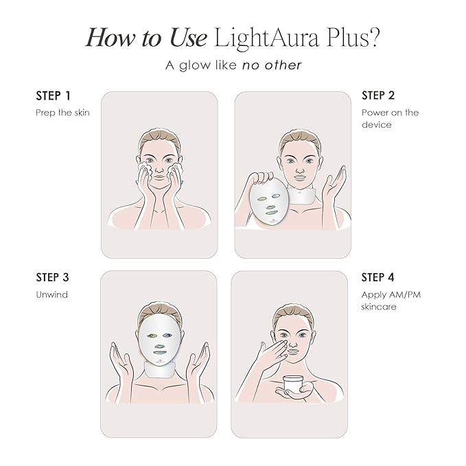 Project E Beauty LightAura Plus | LED Face & Neck Mask Skin Rejuvenation | LED Therapy Photon Mask | 7 Colors | Anti Aging | Spot Removal | Reduce Wrinkles | Anti-inflammation | Skincare Device