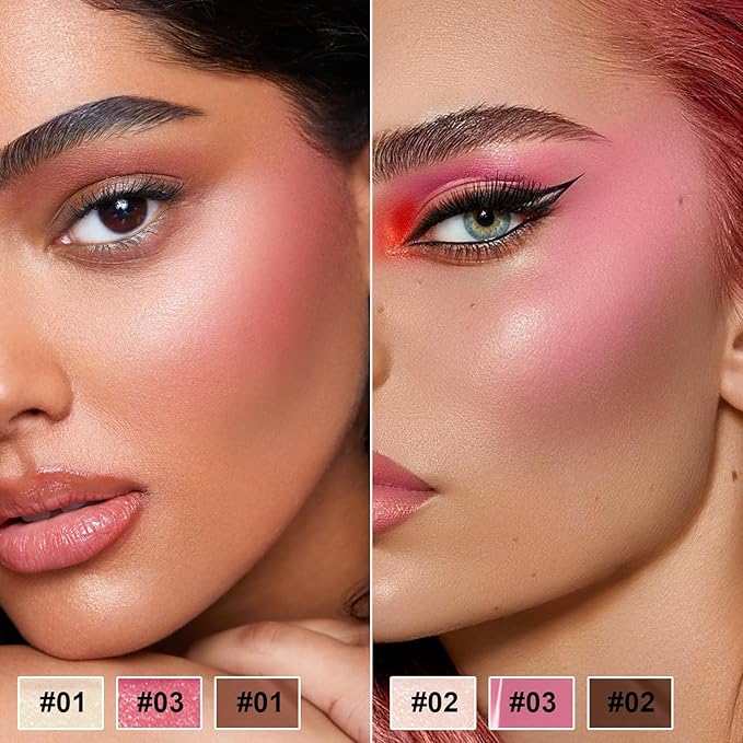 6 Colors Cream Contour Stick Makeup Kit,Shades with Highlighter,Blush,Bronzer Contour Stick for Sculpt the Cheeks,Long Lasting,Waterproof,Matte & Dewy Finish for Woman (SET A)