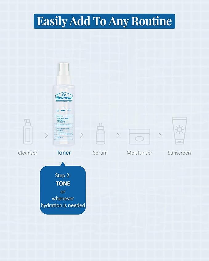Clarifying Soothing Mist (3.4fl oz) - Gentle, Hypoallergenic for Hydration, Soothing. Korean Skin Care. Beta-Glucan, Chaga Mushroom.