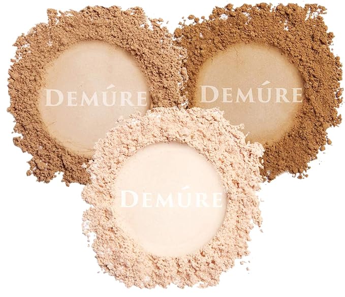 Demure Mineral Makeup, Finishing Powder (Dark), Loose Powder Make Up, Face Powder, Setting Powder Makeup, Professional Makeup.