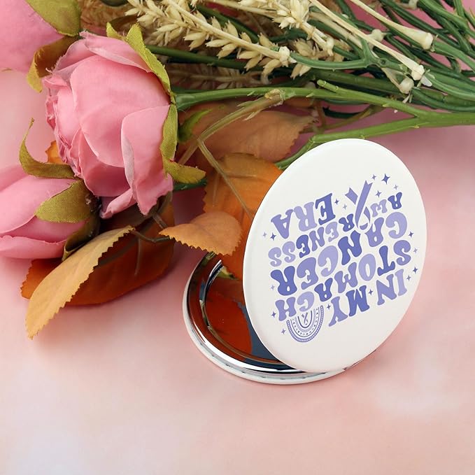 BEKECH Stomach Cancer Awareness Gifts Cancer Support Gifts in My Stomach Cancer Awareness Era Compact Mirror Warrior Gifts