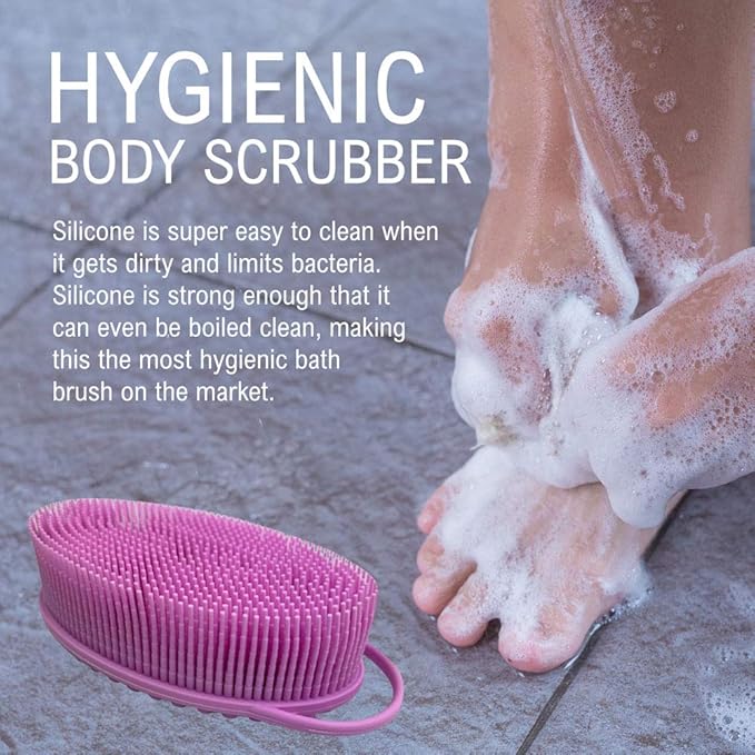 Avilana Light Gray and Marble Silicone Body Scrubber Bundle - Sleek and Elegant Dual-Tone Set