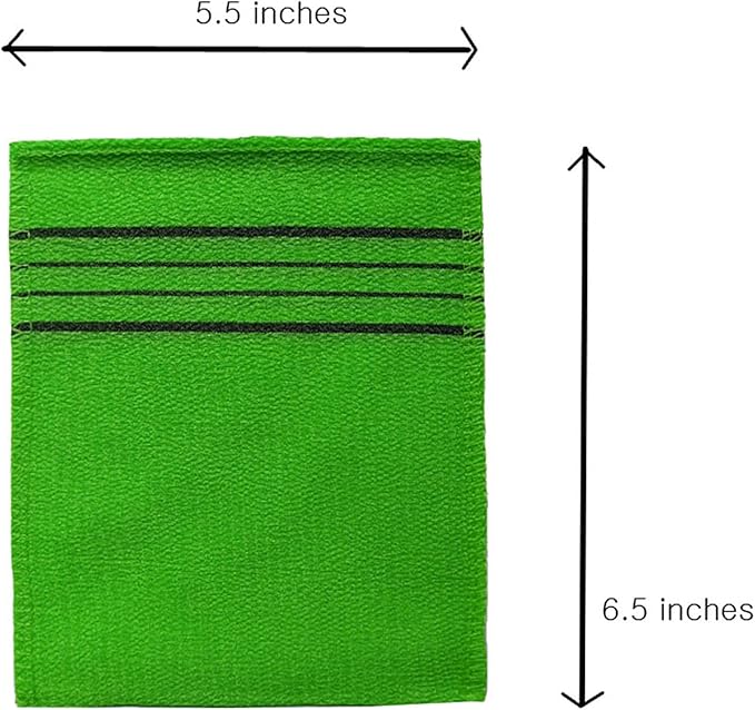 Korean Asian Exfoliating Bath Washcloth Mitt for Remove Dead Skin.Exfoliating Body Scrubber.Exfoliating Gloves for Body Scrub (Green 4)