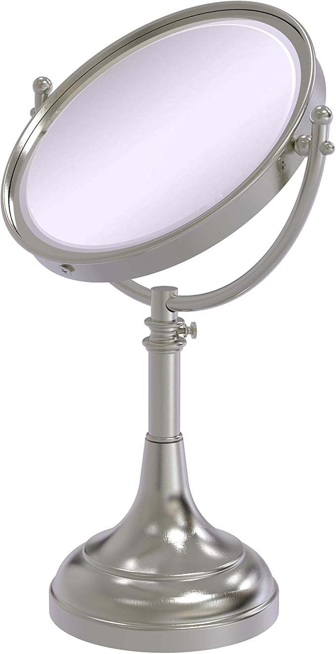 Allied Brass DM-1/3X-SN 8-Inch Mirror with 3X Magnification, 17-23-1/2-Inch H, Satin Nickel