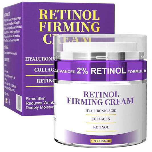 Retinol Cream for Face, Neck Creams for Tightening and Firming, Anti Aging Face Moisturizer for Face, Day & Night Moisturizing with Collagen, Hyaluronic Acid for Sagging Skin, Wrinkle, 1.7 Fl OZ
