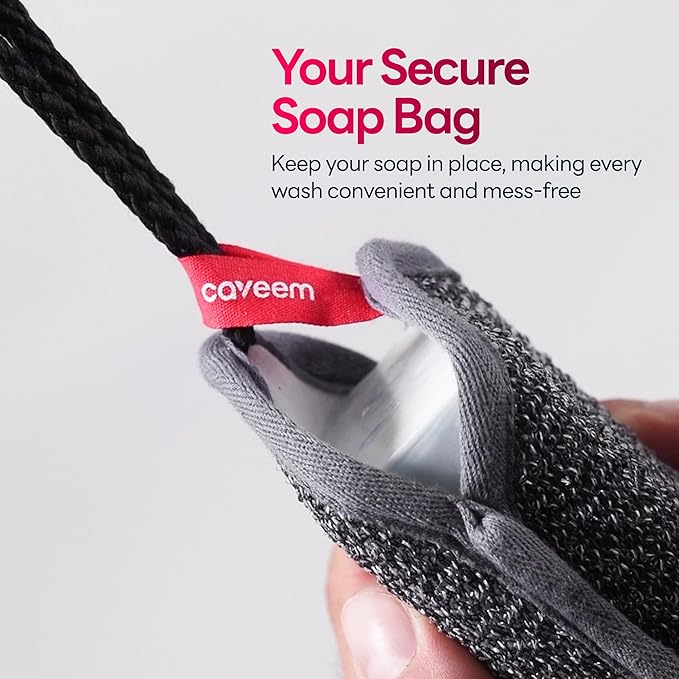 Soap Saver Bag, Rough and Soft Exfoliation Soap Pouch for Bar Soap, Soap Mesh Pocket Bar Holder for Washing Body, Soap Sack Sponge Bag for Shower Bath (2 Pack)