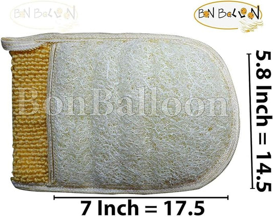 3 Pack 7" x 5.8" (17.5 x 14.5 cm) Bath Loofah Luffa Loffa Lofa Loofa Pads Pad Mitt Bath Pouf Mesh Exfoliating Shower Egyptian Scrubber Sponge 100% Natural Organic SPA Beauty Body Luxurious Premium
