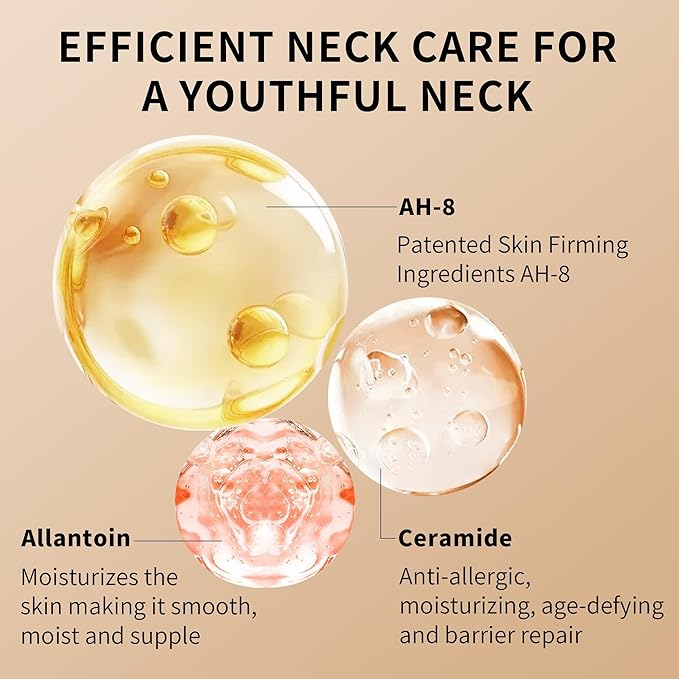 Ycz AH-8 Firming Neck Cream for Crepey Skin Body Care Comfort, Contains Hexapeptide, Moisturizing, Tightening Lotions Cosmetic Skin Care Skin Repair (Pack of 2)