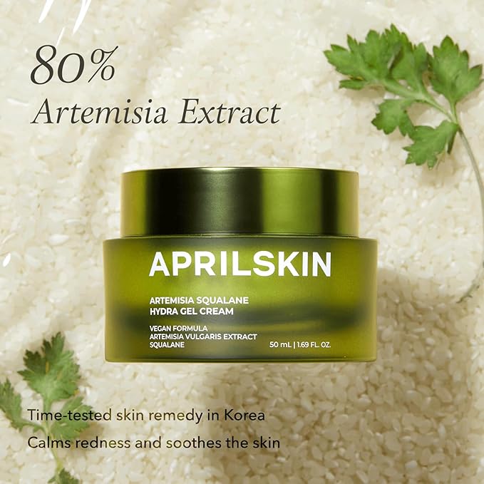 APRILSKIN Calm & Hydrate Duo - Artemisia Korean Rice Toner & Artemisia Squalane Hydra Gel Cream, Soothing Care and Deep Hydration for Balanced, Radiant Skin
