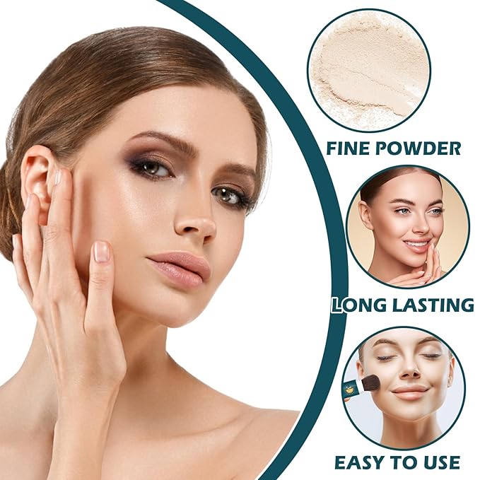 2PCS Mineral Sunscreen Powder SPF 35 for Face Oil Control Long Lasting Sunscreen Powder for Face Natural Light Breathable #01 Translucent