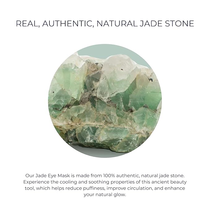 Alana Mitchell Jade Eye Mask β Weighted Eye Mask to Eliminate Wrinkles, Puffiness, & Irritation β Headache and Migraine Relief Mask - 100% Real Jade Stone Beads for Hot & Cold Anti Aging Therapy