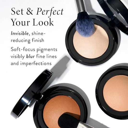 LAURA GELLER NEW YORK Baked Blurring + Setting Powder, Translucent Makeup Setting Powder For Soft-Focus Finish Minimize Fine Lines and Pores, Tan/Deep