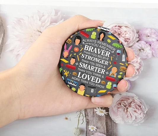 WSNANG Belcher Family Travel Compact Pocket Makeup Mirror Belcher and Linda Fans Gift TV Show Merchandise for Women (Bb Mirror-T)