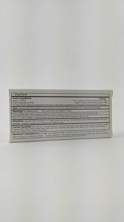 Naturasil 10% Sulfur Lavender Soap Bar Natural Skin Treatment for Acne, Bug Bites, Warts Treatment, Viral Bumps, Nodes & Itching | for Kids & Adults |113 grams