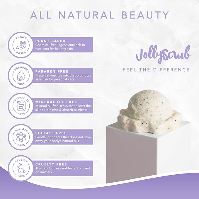 Ice Cream Scrub - Clean Moisturizing Sugar Scrub w/Whipped Shea Butter & Nourishing Oils β Fights Dry Skin & Creates Long Lasting Hydration (7.5 Fl Oz, Lavender Vanilla Cream)