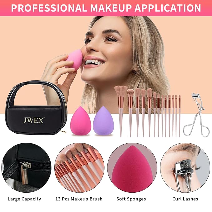 37 Pcs All in One Makeup Kit for Women Full Kit, Makeup Gift Set for Beginners Teenager, Multipurpose Makeup Set Includes Eyeshadow Palette Contour Stick Cosmetic Brush (A204)