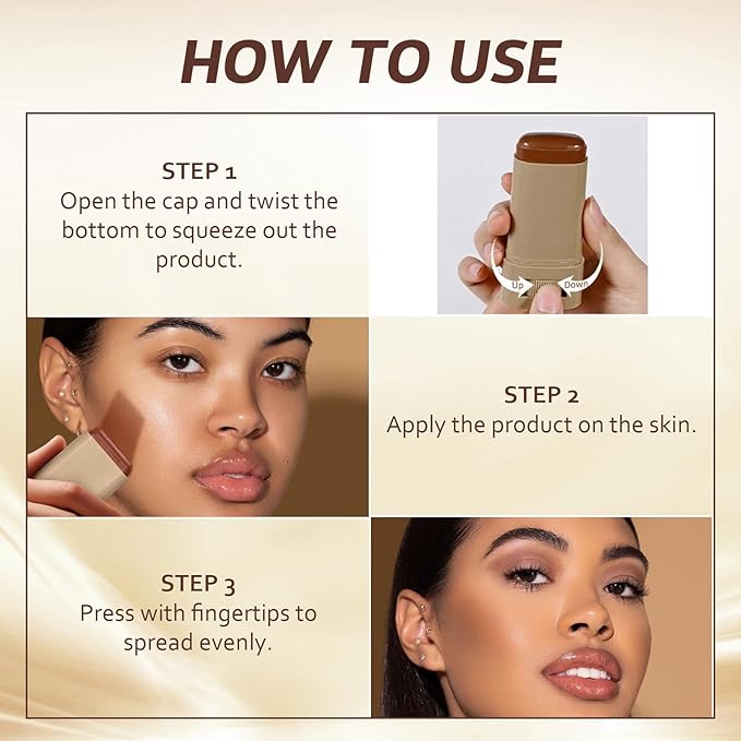 Beauty Balm Serum Boosted Skin Tint, Solid Tinted Moisturizing Serum Foundation Stick, Buildable Medium-to-Full Coverage Contour Stick for Face Makeup (#05)