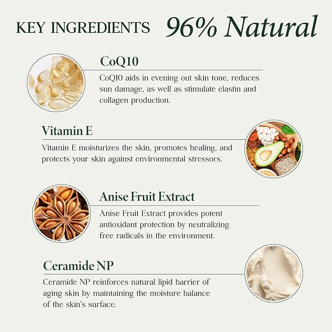 Claraβs New York Q10 Antioxidant Facial Serum with Hydrolyzed Collagen, Ceramide NP & Vitamin E β Anti-Aging, Hydrating, Skin Barrier Repair β 30ml / 1 Fl Oz β Made in USA