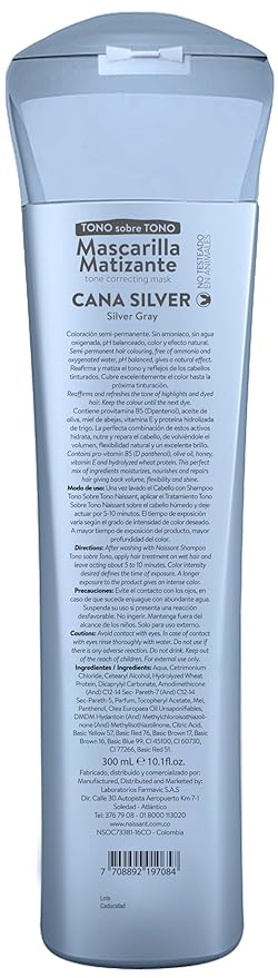 Naissant Icy Cool Blonde Hair Purple Toning Mask | Eliminates Brassiness | Neutralizes Yellow & Orange Tones | Paraben,Ammonia & Sulfate Free | Pro-Vitamin B5, Olive Oil & Honey (Cana Silver) 10.1FlOz