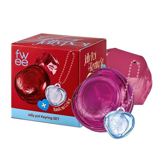 Glowy Jelly Pot + Keychain SET | Dewy Jelly Lip & Blush Color, Tinted Glow Jelly Balm, Dewy Buildable Finish β Berry Jam (Peony Pink) | 0.14 oz