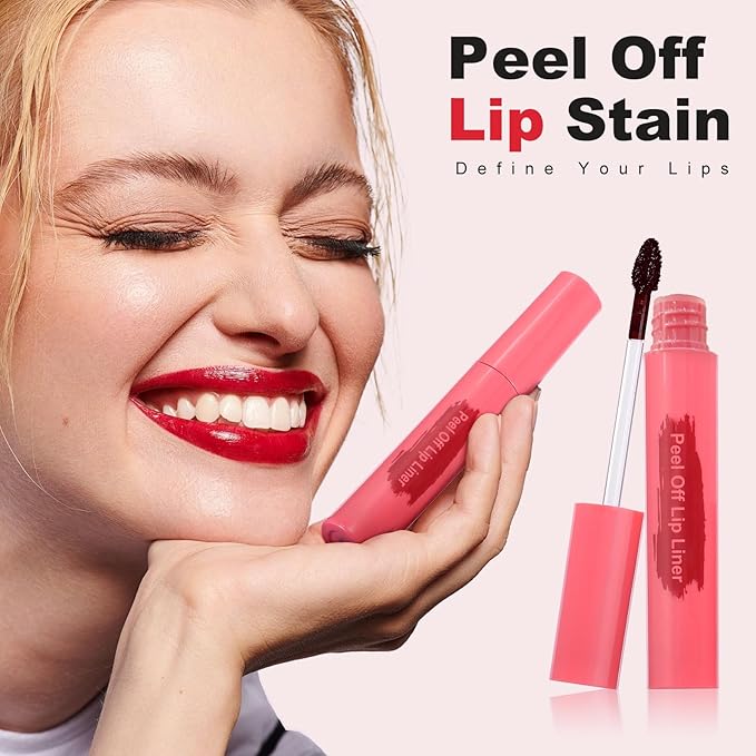 Lip Stain Peel Off - Long Wear Tattoo Lip Liner, Waterproof & Transfer-proof Peel Off Lip Stain with Matte Finish, Lip Tint For All Skin Types (Berry, 1 Count(Pack of 1))