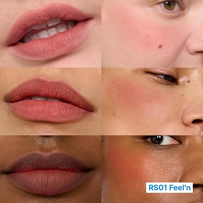 Blurry Pudding Pot | Airbrushed Blush & Lip, Buildable Pigment, Long-lasting, Lightweight, Easy to Blend, Natural Soft Matte Finish - Feelβn (Rose Beige) | 0.17 oz