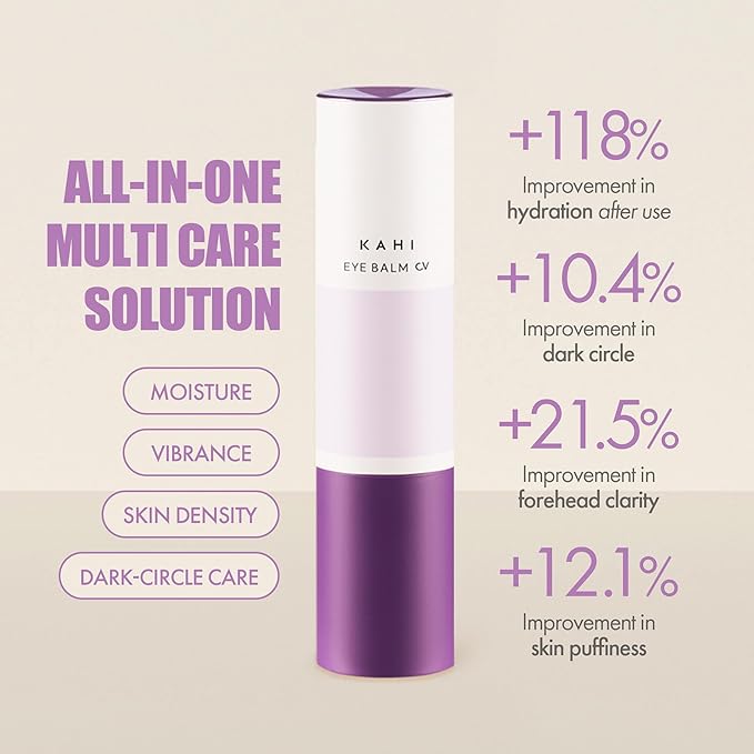 KAHI Eye Balm CV - Age-Defying, Hydrating, 3D Lifting Under Eye Moisturizer Stick with Beluga Caviar Oil - Corrector for Dark Circles β Luxury Korean Skincare (9g, 0.31 oz)