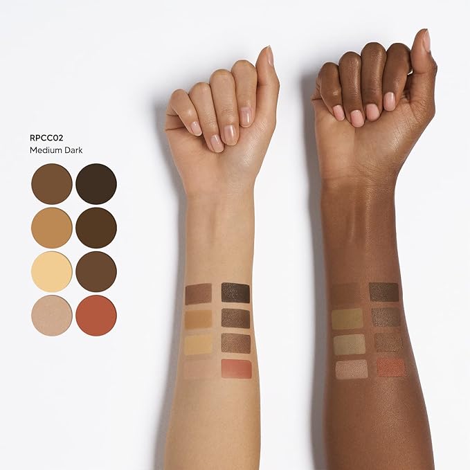 Ruby Kisses Flawless Finish with 3D Contour Cream Makeup Palette β Lightweight, Multi-Palette, Contouring Foundation, Creamy, Sculpt &Highlighting, Define Cheekbones (Dark Medium)