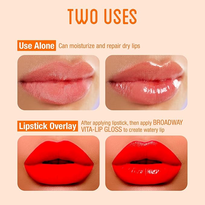 Ruby Kisses Broadway Vita-Lip Clear Lip Gloss (Mango Butter 6 Pack), Ultra-Hydrating & Soothing Formula with Multi-Vitamin Oils, High-Shine Non-Sticky Finish, Nourishing Glossy Lip Balm Softens Skin