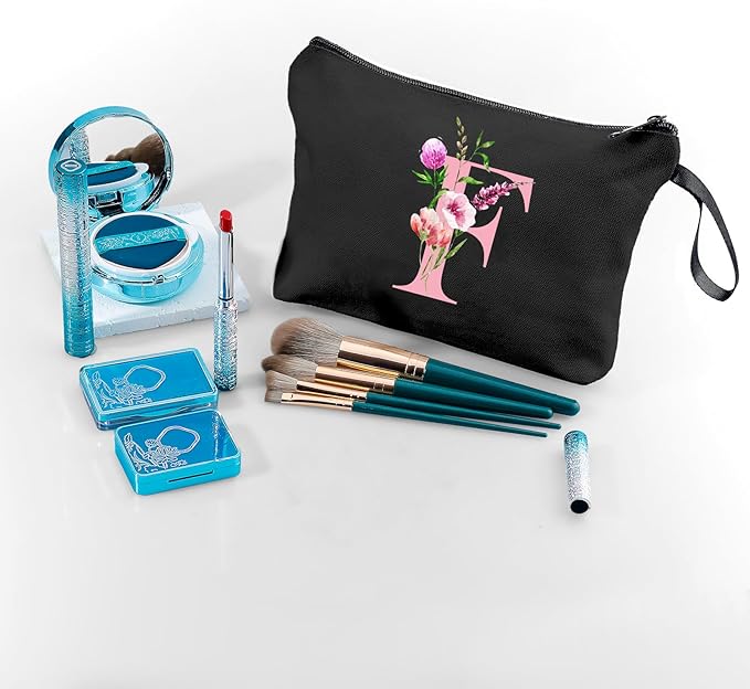 Birthday Friendship Womens Bridesmaid Proposal Coolest Gifts for Sister Teacher Coworkers Bride Personalized Travel Makeup Cosmetic Bag with Mirror Valentines Mothers Day Christmas Graduation F