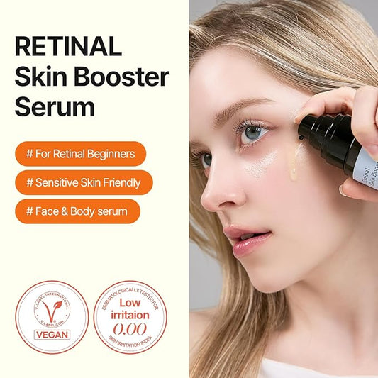 MEDITHERAPY Retinal Skin Booster Serum β Beginner-Friendly, Non-Irritating Retinol for Face and Body β Pore Minimizer, Wrinkle Treatment, Glass Skin β Korean Skin Care, 5.07 Fl. Oz Large Size