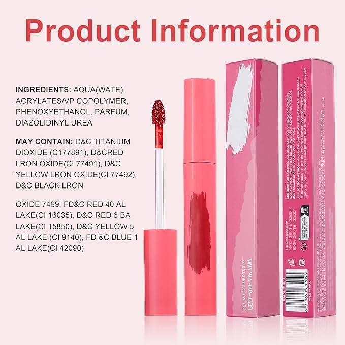 Lip Stain Peel Off - Long Wear Tattoo Lip Liner, Waterproof & Transfer-proof Peel Off Lip Stain with Matte Finish, Lip Tint For All Skin Types (Nude, 1 Count(Pack of 1))