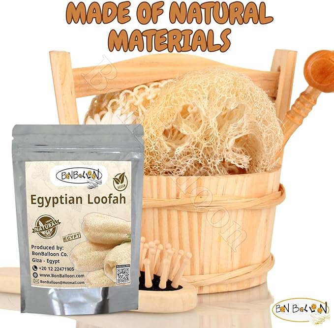 1 Pcs Egyptian Loofah Luffa Loffa Lofa Loofa Scrubber Natural SPA Beauty Bath Body Luxurious Premium for Skin Exfoliating (21.5" / 54 cm)