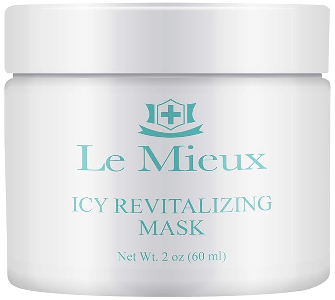 Le Mieux Icy Revitalizing Mask - Cooling, Soothing Clay Face Mask with French Green Clay & Amazon White Clay - Facial Mask for Oily & Blemish Prone Skin (2 oz / 60 ml)