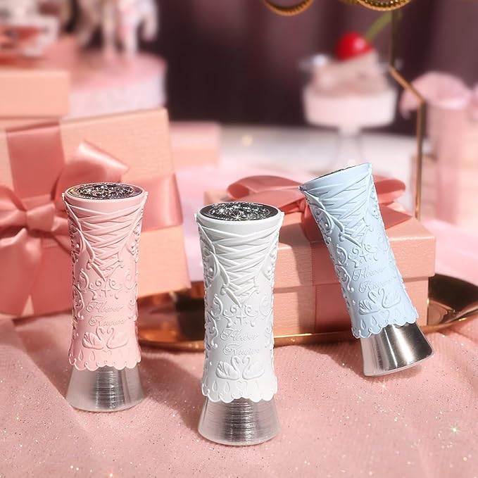 Flower Knows Swan Ballet Shine Lipstick,Hydrating Solid Lip Gloss,Moisturizing Pink Tinted Lip Balm-Long Lasting Lip Gloss in Balm for Girls&Women,Vegan & Cruelty-Free(B04 Silver Moon)