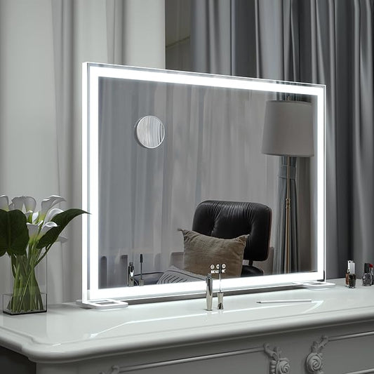 BEAUTME Vanity Mirror with Lights for Tabletop,Hollywood Lighted Makeup Mirror for Dressing Room & Bedroom,Big Desk Mirror Vanity (920Γ150Γ680mm)