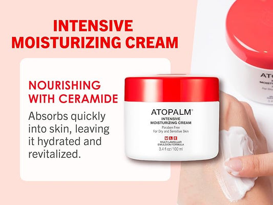 ATOPALM | Intensive Moisturizing Cream | Face & Body Moisturizer | For Dry & Sensitive Skin | Paraben-Free Lotion | Replenishes Hydration | Skin Barrier Repair | Korean Skin Care | 3.4 fl oz (100ml)